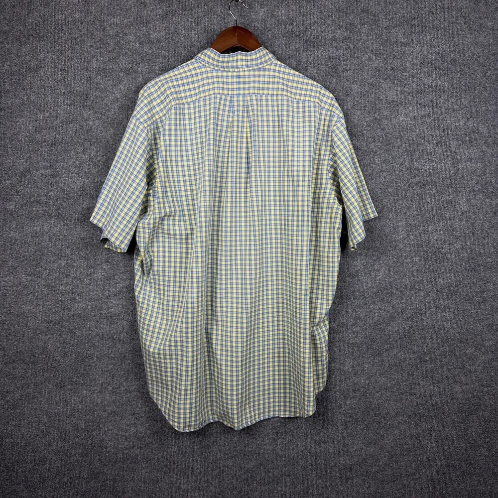 Vintage 90s Ralph Lauren Blake Shirt Mens XL Yellow Blue Plaid Short Sleeve - Picture 5 of 9